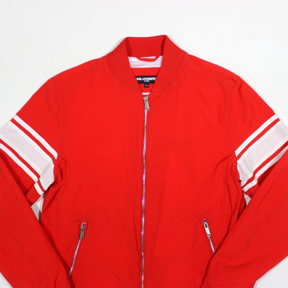 Karl Lagerfeld Athletic Stretch Bomber Jacket - Picture 4 of 7